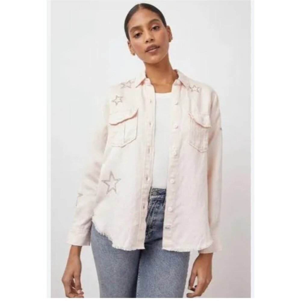 Rails Loren Star Embroidered Button-Up Shirt Size… - image 1